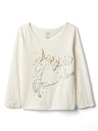 Gap Embellished Graphic Long Sleeve Tee - Unicorn
