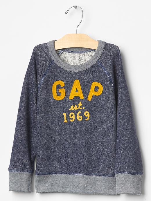Gap Marled Logo Sweatshirt - Marled Blue