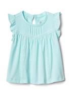 Gap Lace Trim Flutter Top - Ballerina Blue