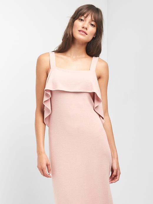 Gap Softspun Ruffle Midi Dress - Willow Pink