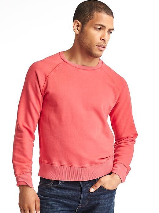 Gap Men Raglan Fleece Sweatshirt - Weathered Red