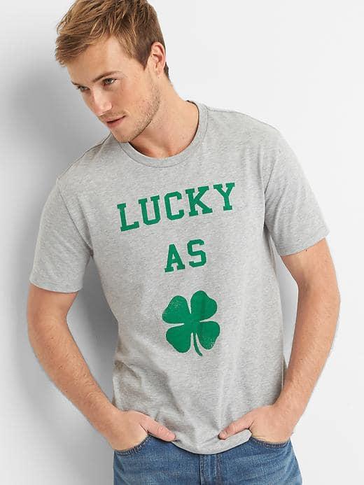 Gap St Pat's Horseshoe Tee - New Heather Grey