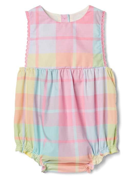 Gap Pastel Plaid Bubble One Piece - Pink Plaid
