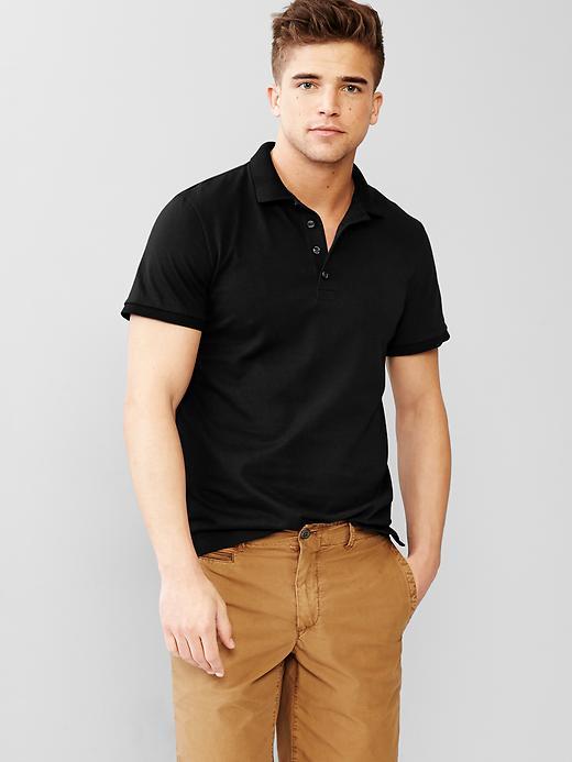 Gap Men Solid Jersey Polo - True Black