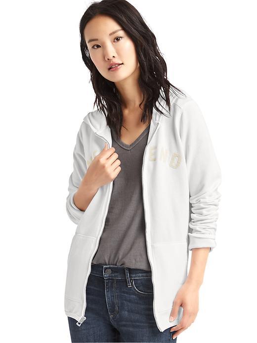 Gap Women Weekend Long Zip Hoodie - Off White