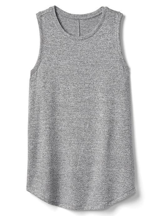 Gap Women Softspun Knit Muscle Tank - Space Dye Grey Marl