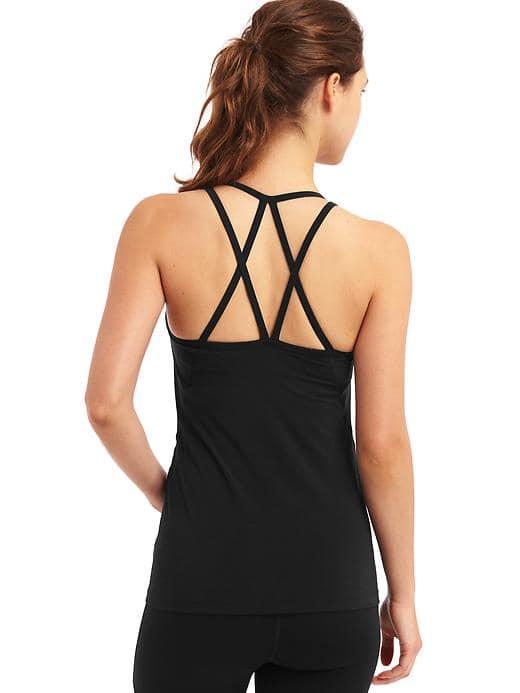 Gap Gapfit Breathe Strappy Shelf Tank - True Black