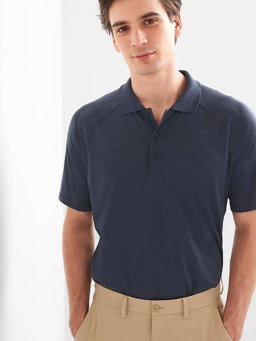 Gap Women Breathe Pique Polo - Blue Galaxy