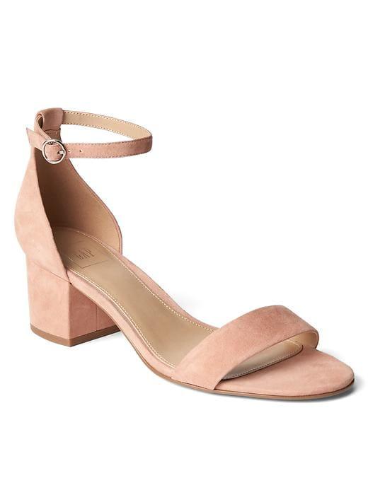 Gap Women Suede Block Heel Sandal - Dusty Rose