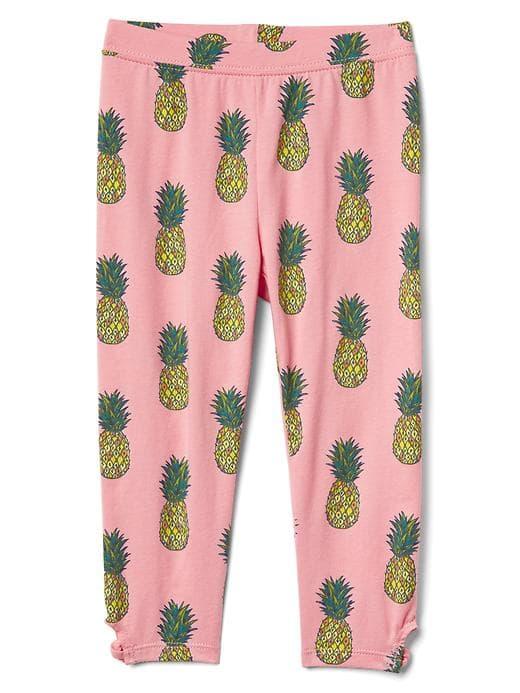 Gap Keyhole Print Stretch Jersey Capris - Pineapple