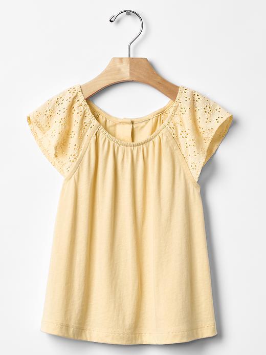 Gap Flutter Eyelet Top - Light Yellow 649