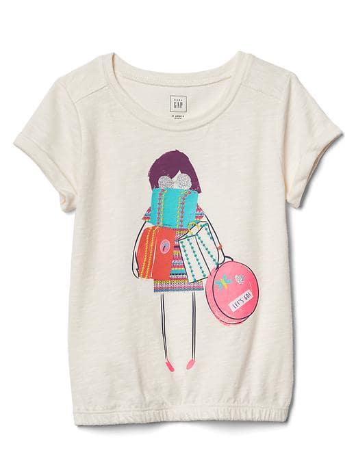Gap Embellished Graphic Bubble Tee - Ivory Frost