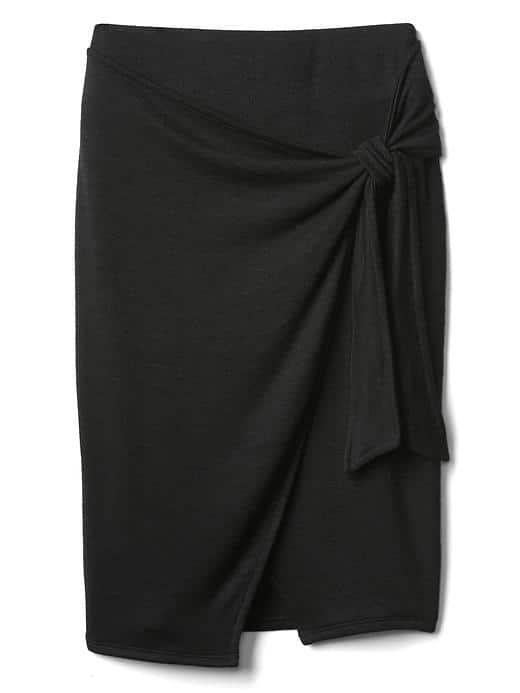 Gap Women Softspun Wrap Knot Skirt - True Black