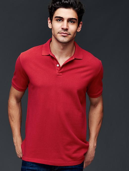 Gap Men Solid Pique Polo - Lasalle Red