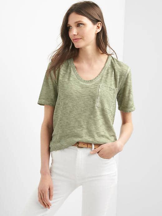 Gap Women Slub Pocket Tee - Twig