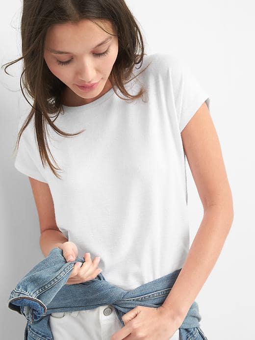 Gap Women Softspun Tie Back Top - White
