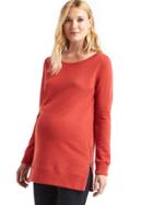 Gap Women Solid Zip Sweatshirt Tunic - Red