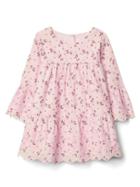 Gap Print Embroidery Bell Dress - Pink Floral