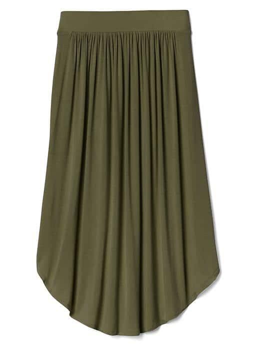 Gap Women Drapey Midi Skirt - Green