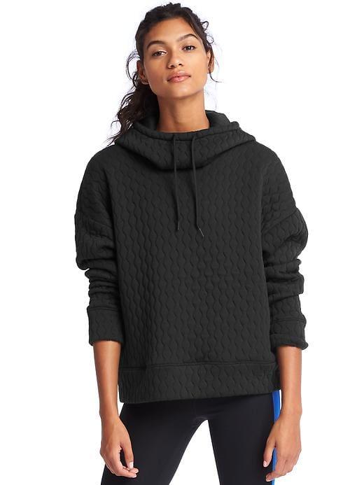 Gap Women Jacquard Pullover Hoodie - True Black