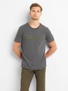 Gap Men Chest Stripe Crewneck Tee - Soft Black