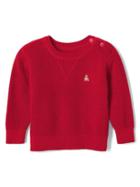 Gap Waffle Knit Crew Pullover - Modern Red