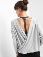 Gap Women Breathe Drapey Back Top - Heather Grey