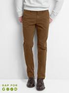 Gap Vintage Wash Slim Fit Khakis Stretch - Carob Brown