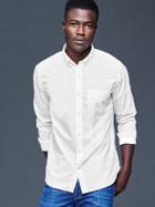 Gap Men Solid Poplin Shirt - White