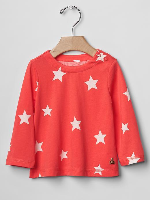 Gap Long Sleeve Printed Top - Fire Coral