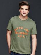 Gap Men Worn Logo T Shirt - Desert Cactus
