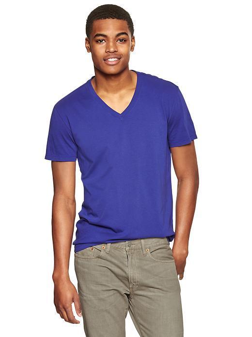 Gap Men Essential V Neck T - Spectrum Blue