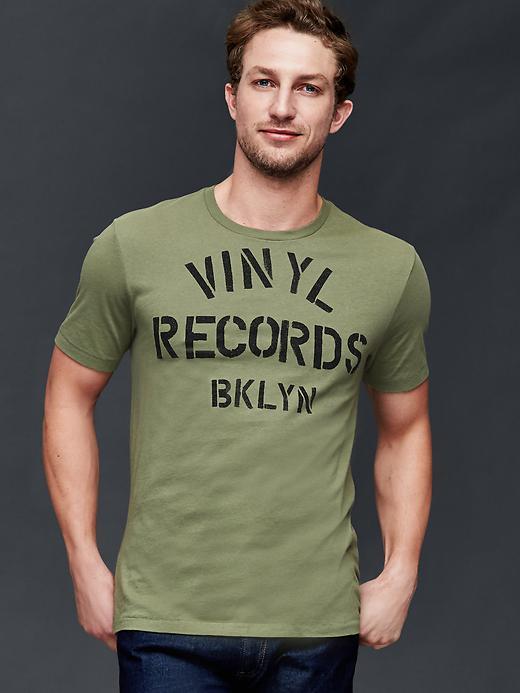 Gap Men Vinyl Records Graphic T Shirt - Desert Cactus