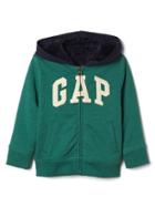 Gap Cozy Logo Zip Hoodie - Holiday Green