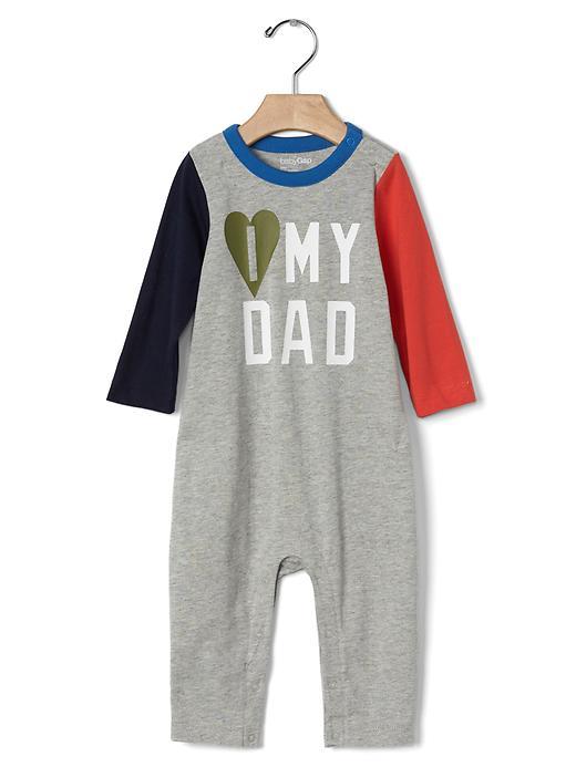 Gap Family Love Colorblock One Piece - Light Heather Gray