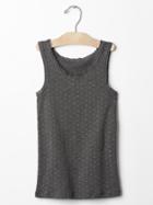 Gap Ribbed Lace Tank - Charcoal Heather
