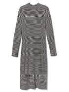 Gap Women Cozy Modal Long Sleeve Dress - Black & White Stripe
