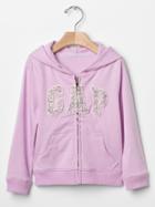 Gap Floral Logo Zip Hoodie - Gauzy Lilac