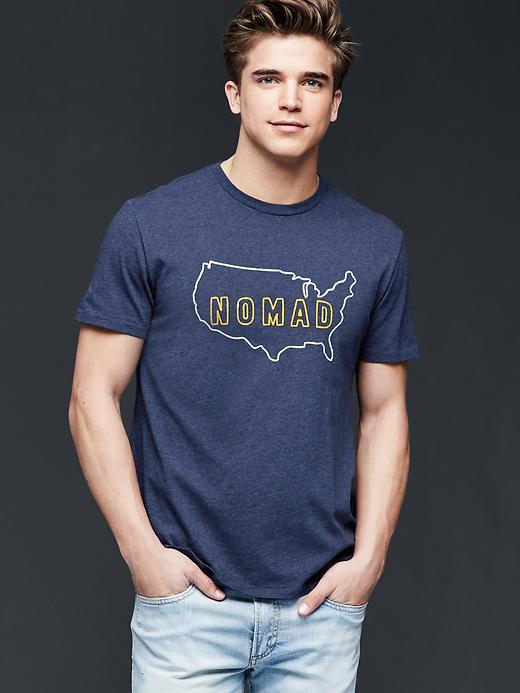 Gap Men Nomad Graphic T Shirt - Navy Heather