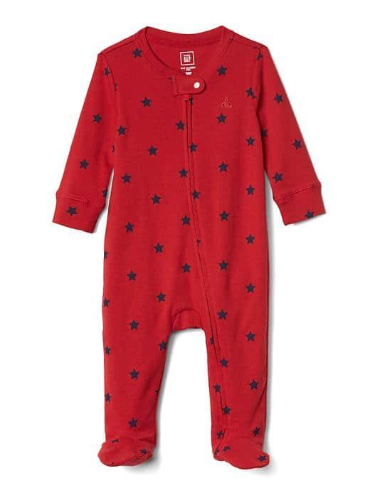 Gap Print Footed Zip One Piece - Modern Red