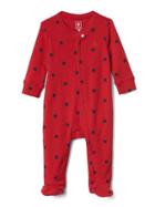 Gap Print Footed Zip One Piece - Modern Red