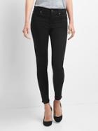 Gap Women Mid Rise True Skinny Jeans - Solid Black