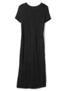 Gap Women Short Sleeve Ribbed Dress - True Black