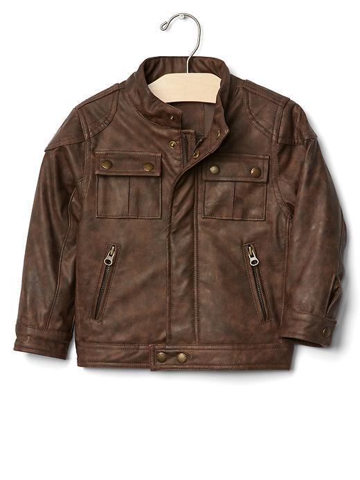 Gap Faux Leather Moto Jacket - Brown
