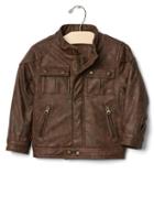Gap Faux Leather Moto Jacket - Brown