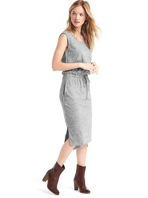Gap Linen Cotton Hi Lo Tank Dress - Medium Grey