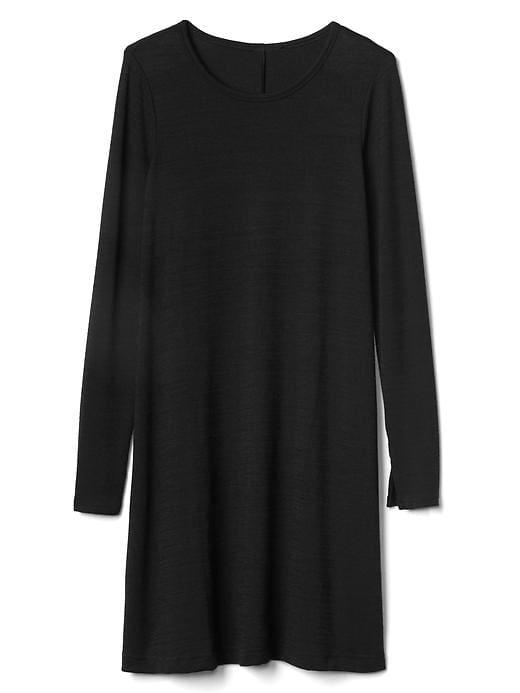 Gap Women Long Sleeve Swing Dress - True Black