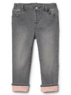 Gap Stretch Jersey Lined Straight Jeans - Grey Rinse