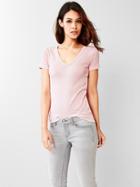 Gap Women New Modern V Neck Tee - Spring Pink