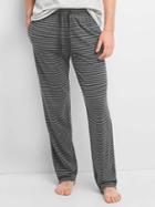 Gap Women Brushed Jersey Pants - Gray Stripe